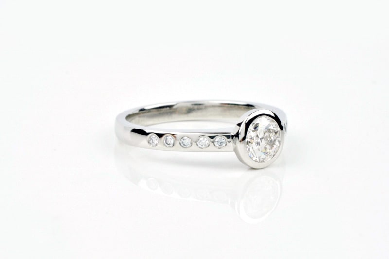 Low set Lab-Diamond Engagement Ring - Ethical Jewellery Australia